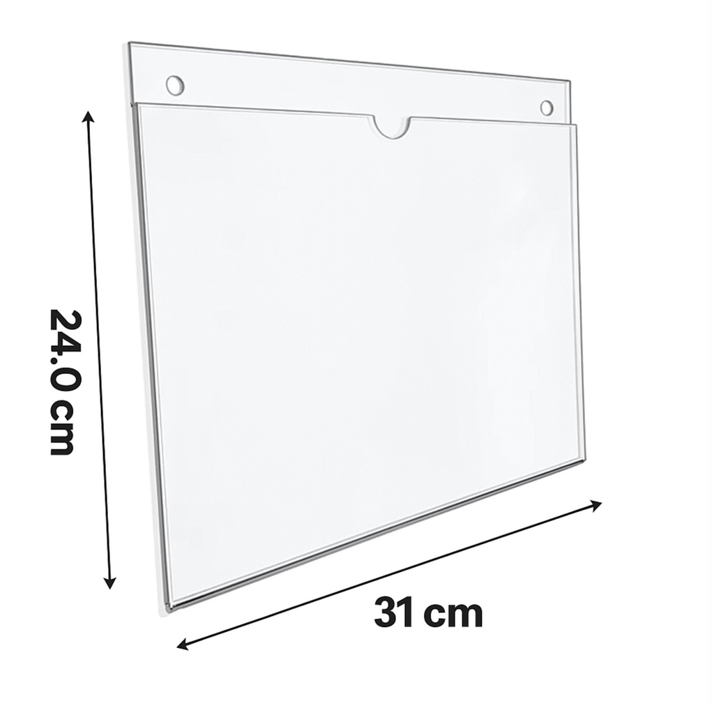 PORTA HOJA ACRILICO A4 HORIZONTAL