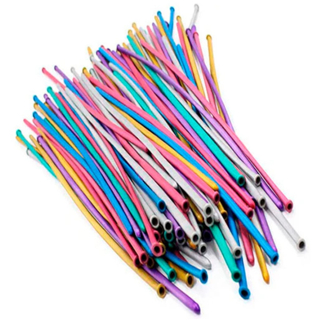 BOLSA DE GLOBOS PENCIL CROMADO  100 UND