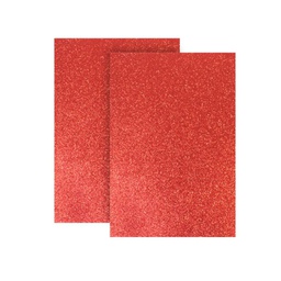 MICROPOROSO ESCARCHADO ADHESIVO A4 10 UND ROJO