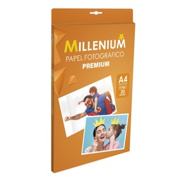 PAPEL FOTOGRÁFICO PRIMIUM A4 20 HOJAS MILLENIUM