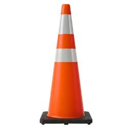 CONO NARANJA DE SEGURIDAD PVC BASE DE CAUCHO 36" 90 CM